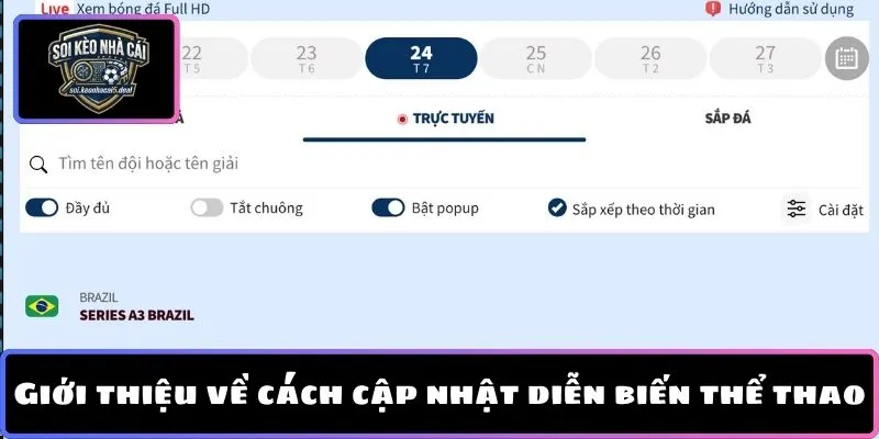 Giới thiệu về cách cập nhật diễn biến thể thao